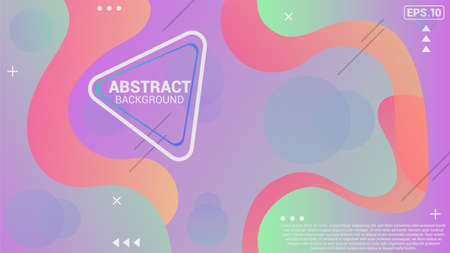 Colorful geometric background. Fluid shapes and Dynamic shapes composition. Modern abstract covers.のイラスト素材