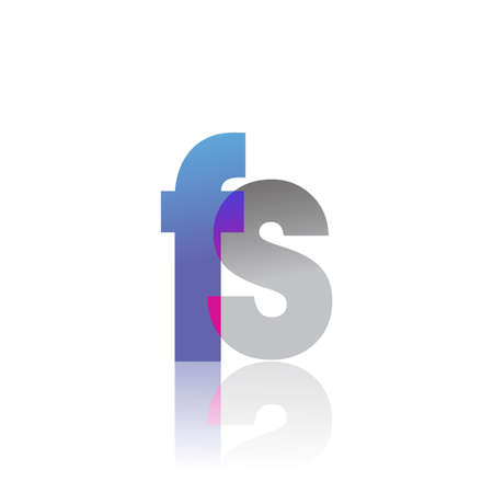 Initial Letter FS Lowercase overlap   Blue, pink and grey, Modern and Simple   Design.のイラスト素材