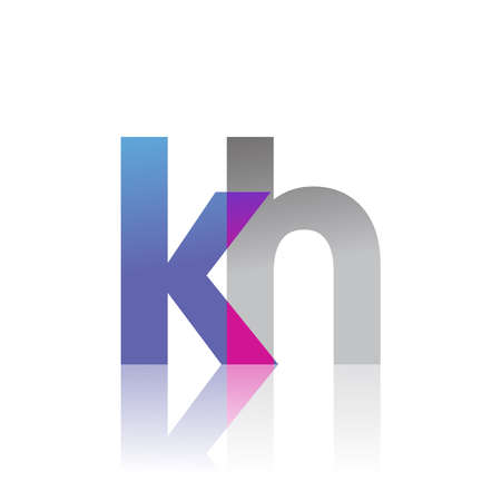 Initial Letter KH Lowercase overlap Logo Blue, pink and grey, Modern and Simple Logo Design.のイラスト素材