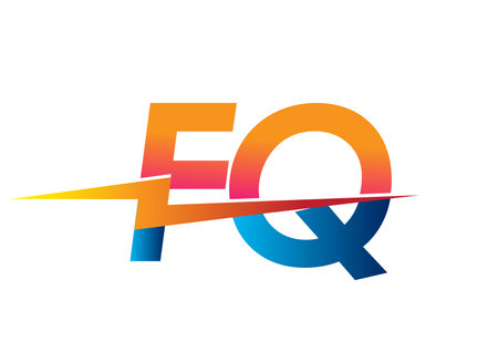 Letter FQ logo with Lightning icon, letter combination Power Energy Logo design for Creative Power ideas, web, business and company.のイラスト素材