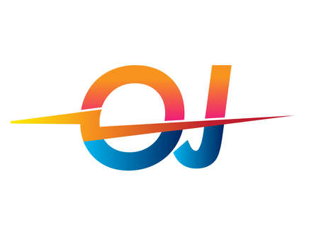 Letter OJ logo with Lightning icon, letter combination Power Energy Logo design for Creative Power ideas, web, business and company.のイラスト素材