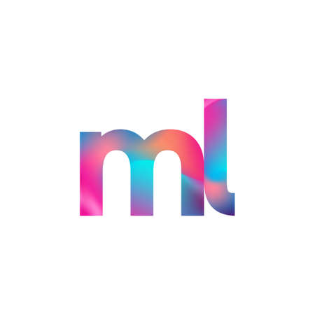 Initial Letter ML Logo Lowercase colorful design, Modern and Simple Logo Design.のイラスト素材