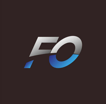 initial letter logo FO colored white and blue, Vector logo design template elements for your business or company identityのイラスト素材