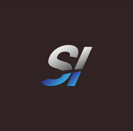 initial letter logo SI colored white and blue, Vector logo design template elements for your business or company identityのイラスト素材