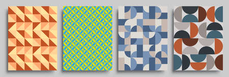 Modern geometric abstract background covers set. Cool gradient shapes composition, vector covers...