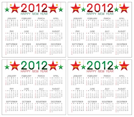 calendar 2012のイラスト素材
