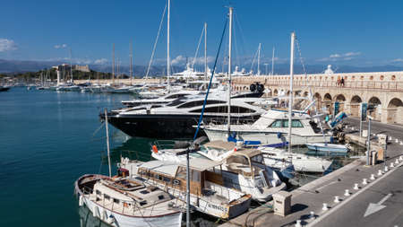 Antibes yacht harbor, France 2015のeditorial素材