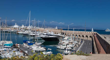 Antibes yacht harbor, France 2015のeditorial素材