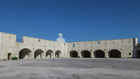A square in the port of Antibes, France 2015のeditorial素材