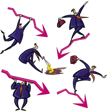 Businessman and financial crisisのイラスト素材