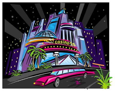 The city night sceneのイラスト素材