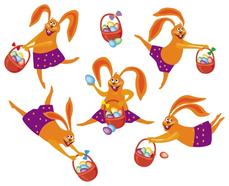 Easter bunny with the basketのイラスト素材