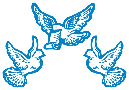 flying doveのイラスト素材