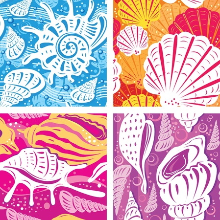 Seamless shell patternのイラスト素材