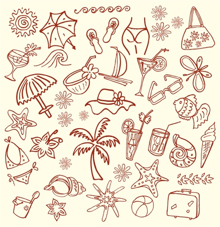 summer images setのイラスト素材
