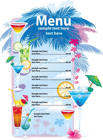 Template designs of cocktail menuのイラスト素材