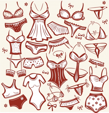 Lingerie setのイラスト素材