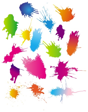 Color paint splashesのイラスト素材