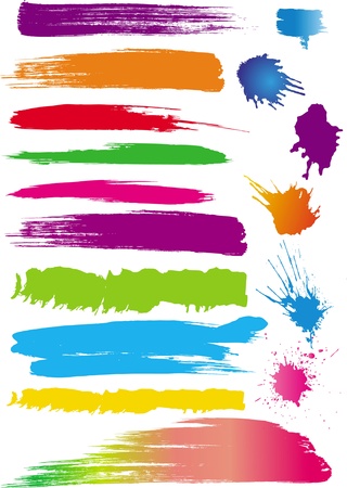 Set of colour line brushesのイラスト素材
