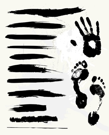 Set of grunge brush and design elementsのイラスト素材