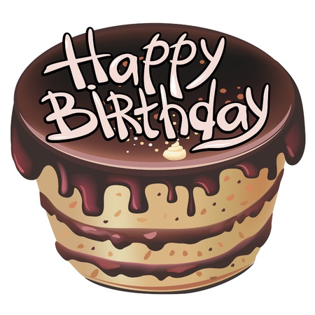 chocolate birthday cakeのイラスト素材