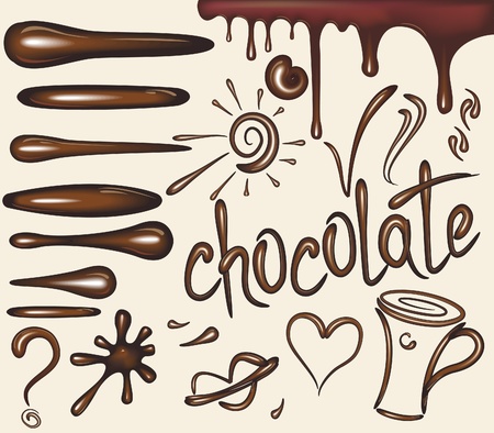Set of chocolate drips brushsのイラスト素材