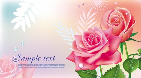 Card with rosesのイラスト素材