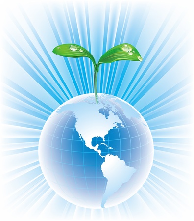 Globe with sproutのイラスト素材