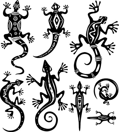 Decorative lizardsのイラスト素材