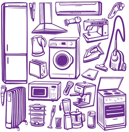 Set of household appliancesのイラスト素材