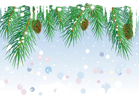 Framework with pine branchesのイラスト素材