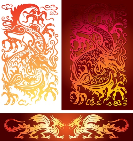 Golden dragonのイラスト素材
