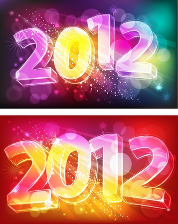 2012 on neon backgroundのイラスト素材