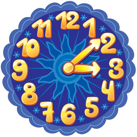 Funny cartoon clock for kidsのイラスト素材