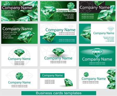 Set of business card template with emeraldのイラスト素材