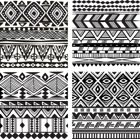 Seamless tribal textureのイラスト素材