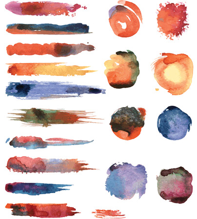 Colorful watercolor vector brushsのイラスト素材