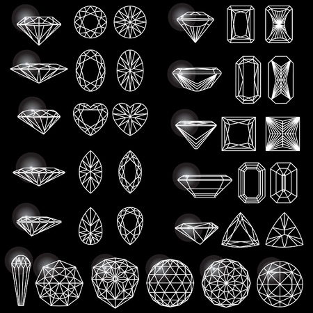 Set of shapes of diamondのイラスト素材