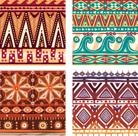 Color seamless tribal textureのイラスト素材