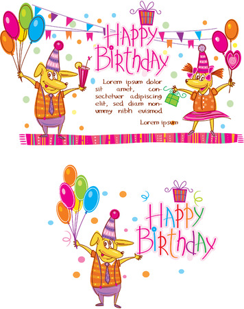 Template for Happy birthday cardsのイラスト素材