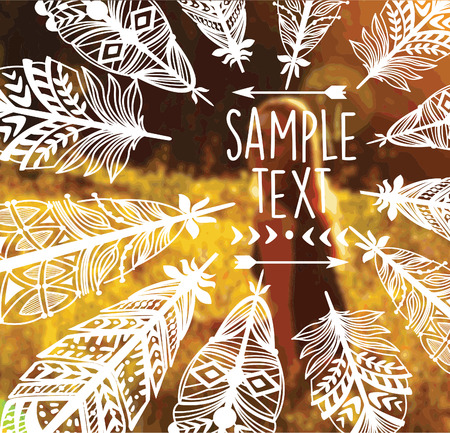 Feather on raster backgroundのイラスト素材