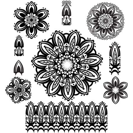 Round Ornament Pattern with pattern brushのイラスト素材