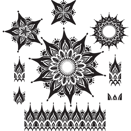 Round Ornament Pattern with pattern brushのイラスト素材