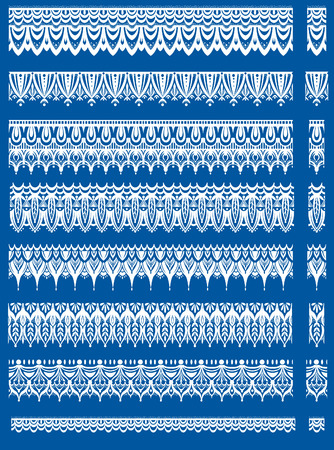 Set of white lace bordersのイラスト素材