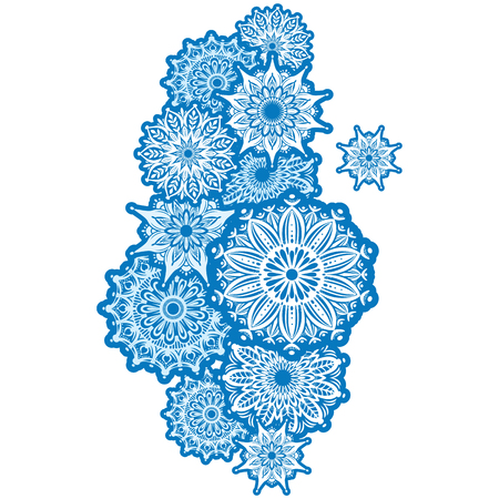 Background of white round ornamentsのイラスト素材