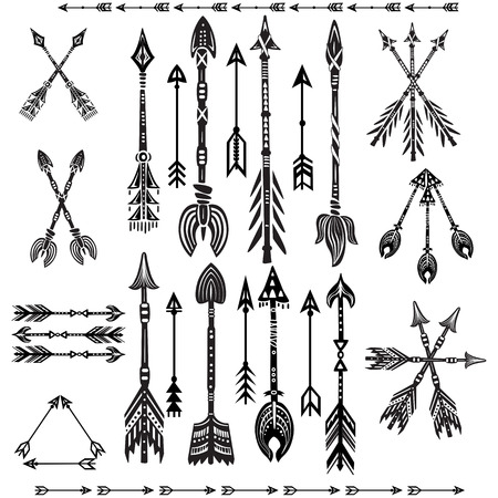 Set of ethnic tribal arrowsのイラスト素材