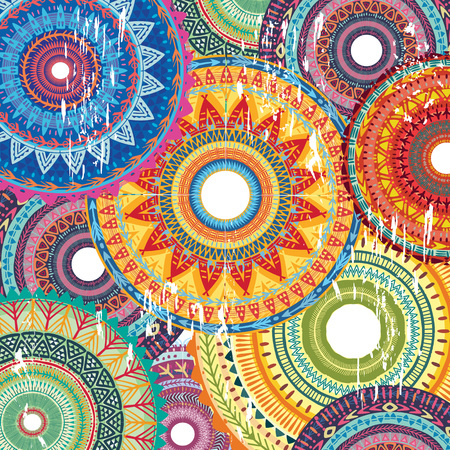 Background with Round Ornament Patternのイラスト素材