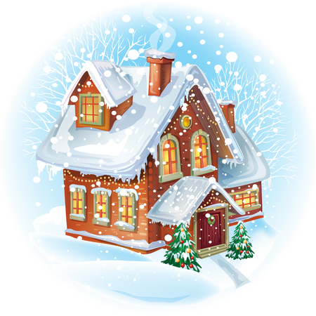 House in winterのイラスト素材