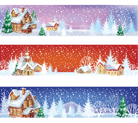 Set of Christmas bannersのイラスト素材