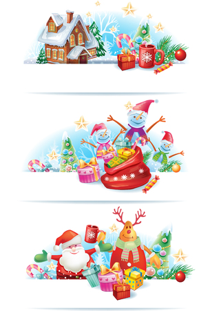 Set of Christmas bannersのイラスト素材